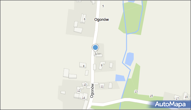 Ogonów, Ogonów, 7, mapa Ogonów