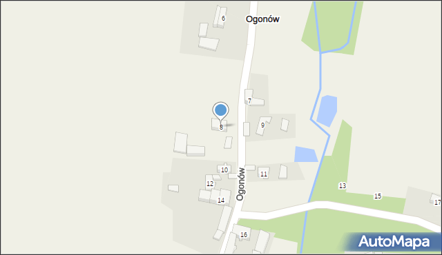 Ogonów, Ogonów, 8, mapa Ogonów