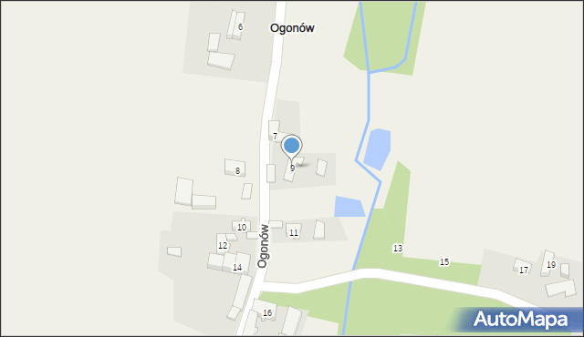 Ogonów, Ogonów, 9, mapa Ogonów