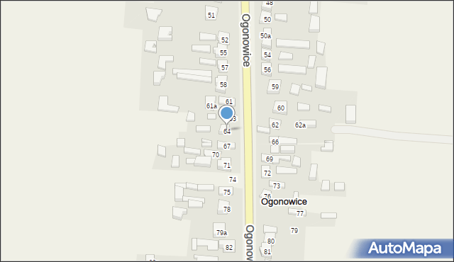 Ogonowice, Ogonowice, 64, mapa Ogonowice