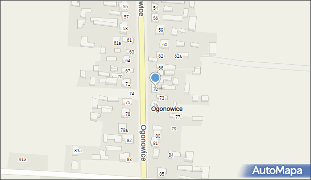 Ogonowice, Ogonowice, 72, mapa Ogonowice