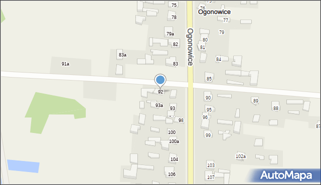 Ogonowice, Ogonowice, 92, mapa Ogonowice