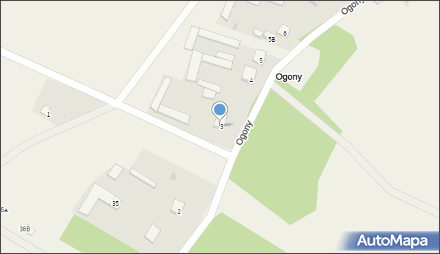 Ogony, Ogony, 3, mapa Ogony