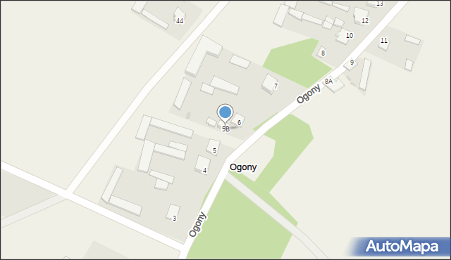 Ogony, Ogony, 5B, mapa Ogony