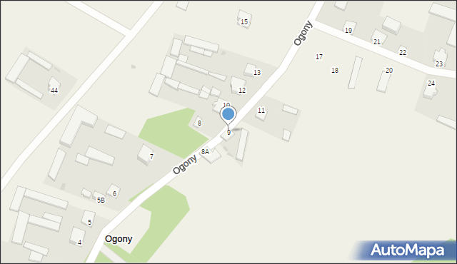 Ogony, Ogony, 9, mapa Ogony