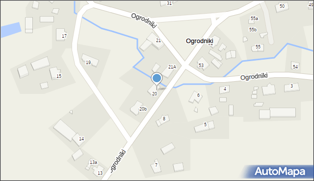 Ogrodniki, Ogrodniki, 20a, mapa Ogrodniki