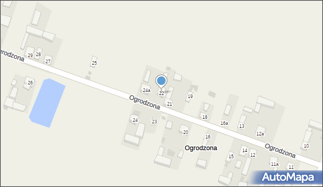 Ogrodzona, Ogrodzona, 22, mapa Ogrodzona