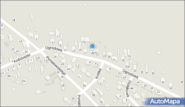 Opatówek, Ogrodowa, 19, mapa Opatówek