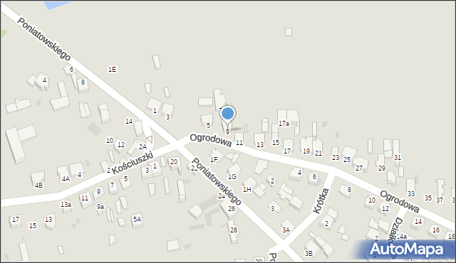 Opatówek, Ogrodowa, 9, mapa Opatówek