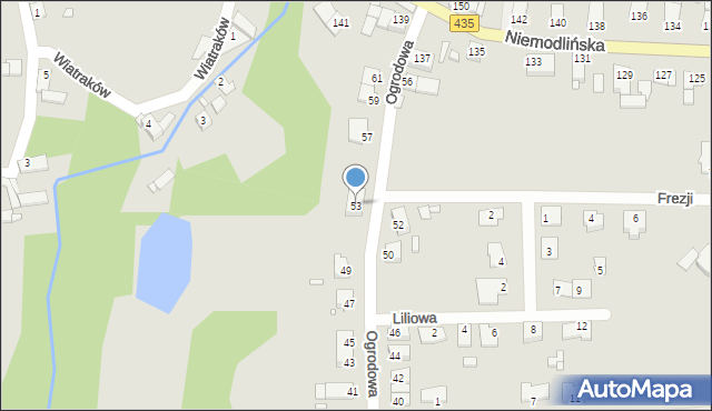 Opole, Ogrodowa, 53, mapa Opola