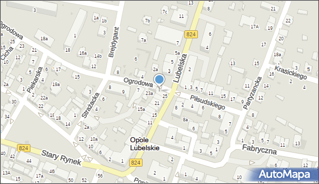 Opole Lubelskie, Ogrodowa, 1, mapa Opole Lubelskie