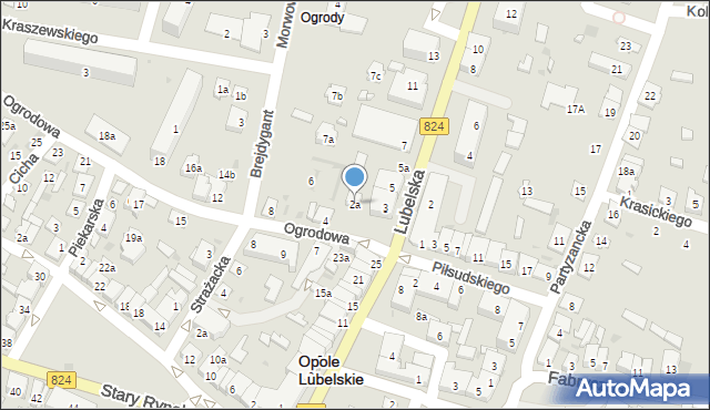 Opole Lubelskie, Ogrodowa, 2a, mapa Opole Lubelskie