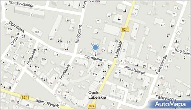 Opole Lubelskie, Ogrodowa, 4, mapa Opole Lubelskie