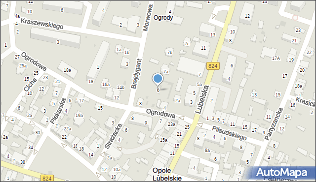 Opole Lubelskie, Ogrodowa, 6, mapa Opole Lubelskie