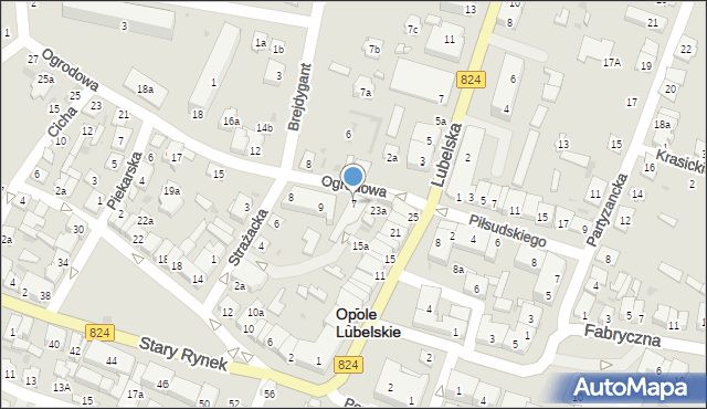 Opole Lubelskie, Ogrodowa, 7, mapa Opole Lubelskie