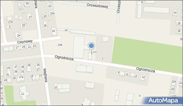 Orle, Ogrodnicza, 1, mapa Orle