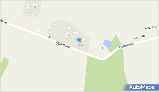 Osiek, Ogrodowa, 17, mapa Osiek