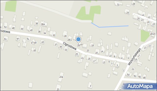 Pajęczno, Ogrodowa, 24, mapa Pajęczno