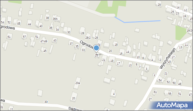 Pajęczno, Ogrodowa, 25, mapa Pajęczno