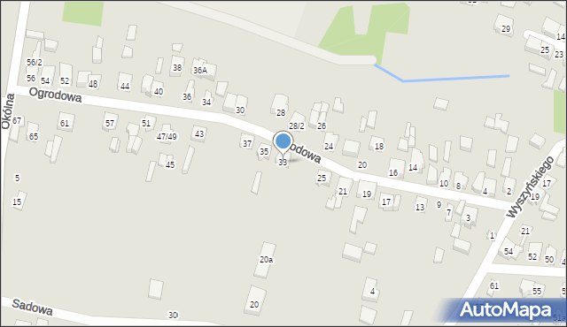 Pajęczno, Ogrodowa, 33, mapa Pajęczno