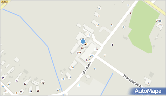 Parczew, Ogrodowa, 14F, mapa Parczew