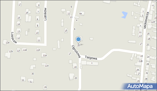 Parzęczew, Ogrodowa, 10, mapa Parzęczew