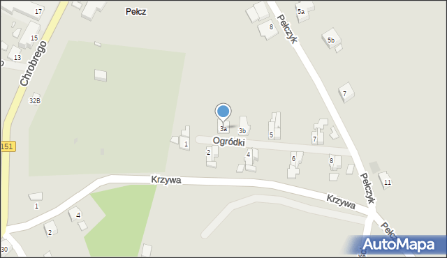 Pełczyce, Ogródki, 3a, mapa Pełczyce