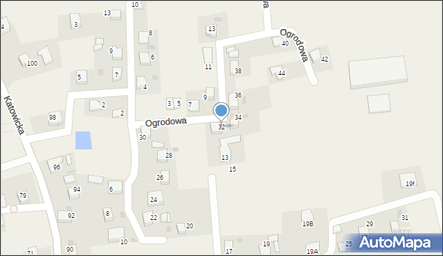 Piasek, Ogrodowa, 32, mapa Piasek