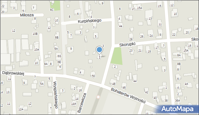 Piastów, Ogińskiego Michała Kleofasa, 1, mapa Piastów