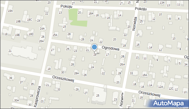 Piastów, Ogrodowa, 19, mapa Piastów