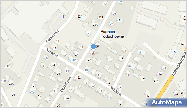 Piątnica Poduchowna, Ogrodowa, 16, mapa Piątnica Poduchowna