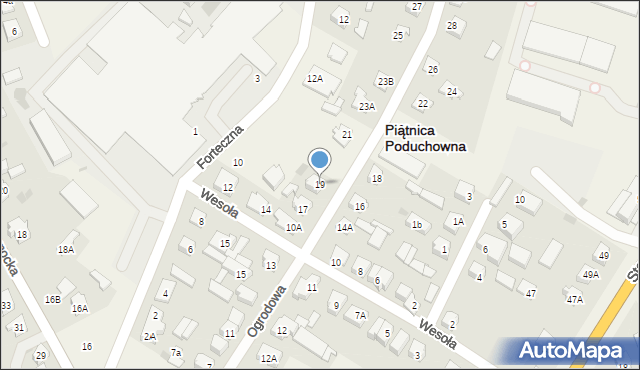 Piątnica Poduchowna, Ogrodowa, 19, mapa Piątnica Poduchowna