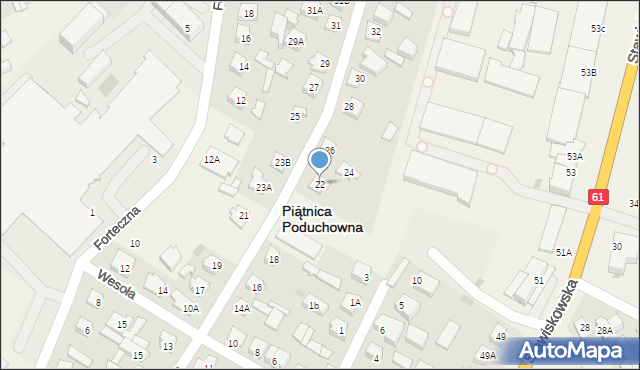 Piątnica Poduchowna, Ogrodowa, 22, mapa Piątnica Poduchowna