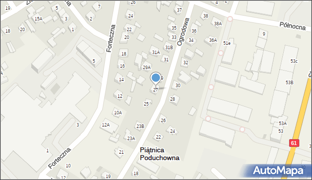 Piątnica Poduchowna, Ogrodowa, 27, mapa Piątnica Poduchowna