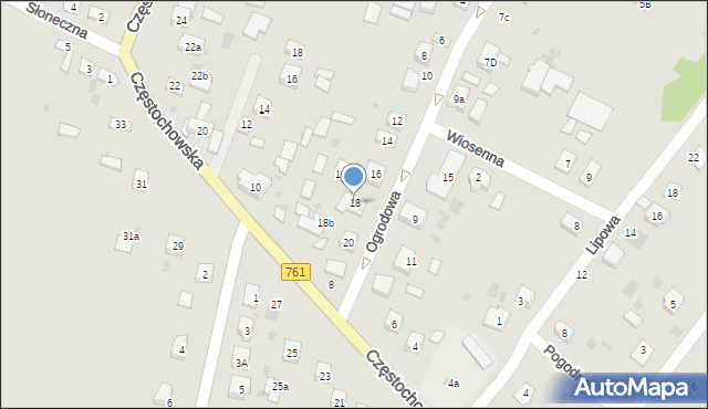 Piekoszów, Ogrodowa, 18, mapa Piekoszów