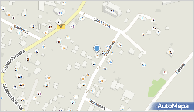 Piekoszów, Ogrodowa, 2, mapa Piekoszów