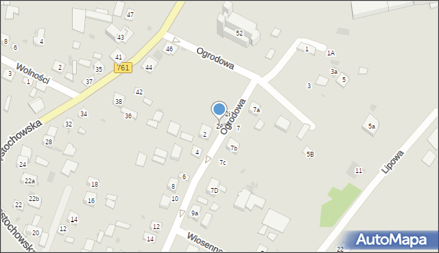 Piekoszów, Ogrodowa, 2A, mapa Piekoszów