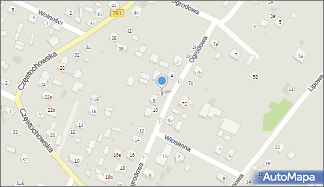 Piekoszów, Ogrodowa, 6, mapa Piekoszów