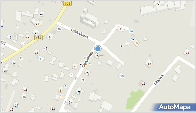 Piekoszów, Ogrodowa, 7a, mapa Piekoszów