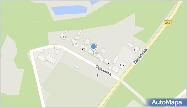 Pieńsk, Ogrodowa, 7, mapa Pieńsk