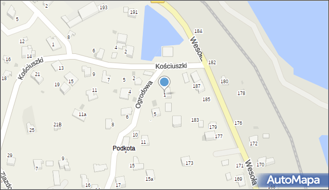 Pietrzykowice, Ogrodowa, 1, mapa Pietrzykowice