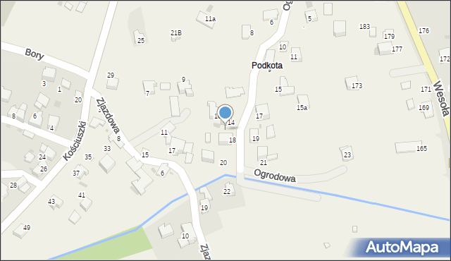 Pietrzykowice, Ogrodowa, 14a, mapa Pietrzykowice