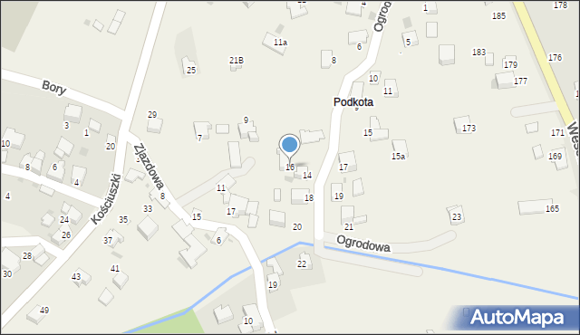 Pietrzykowice, Ogrodowa, 16, mapa Pietrzykowice