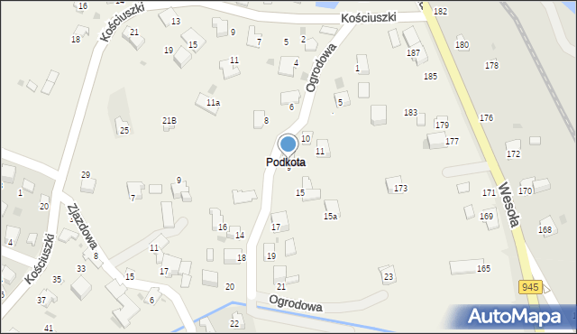 Pietrzykowice, Ogrodowa, 9, mapa Pietrzykowice