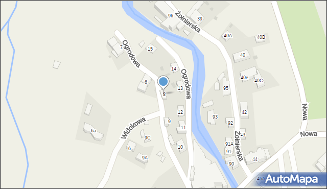 Podgórzyn, Ogrodowa, 8, mapa Podgórzyn