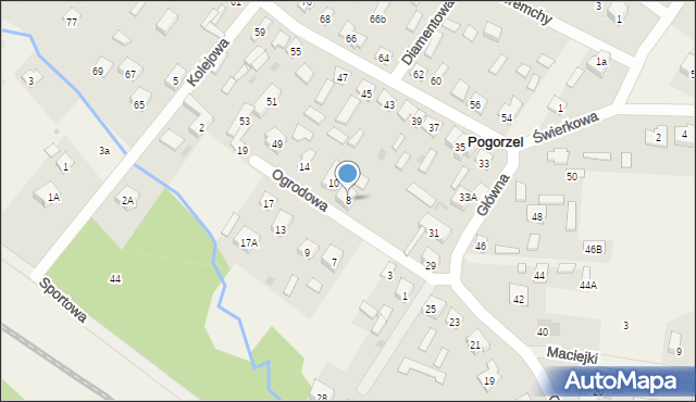 Pogorzel, Ogrodowa, 8, mapa Pogorzel