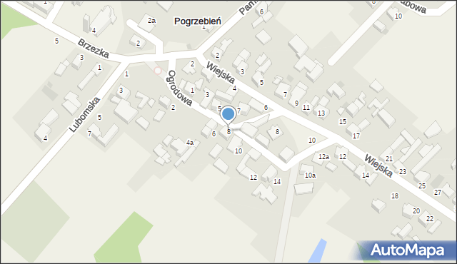 Pogrzebień, Ogrodowa, 8, mapa Pogrzebień