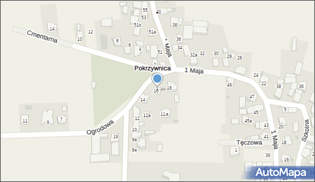 Pokrzywnica, Ogrodowa, 16, mapa Pokrzywnica