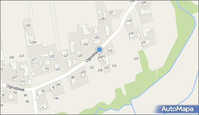 Polanka Wielka, Ogrodowa, 104, mapa Polanka Wielka