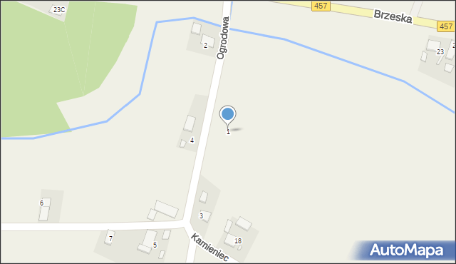 Popielów, Ogrodowa, 1, mapa Popielów